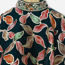 Load image into Gallery viewer, Green Embroidered Cape Top With Flared Palazzo
