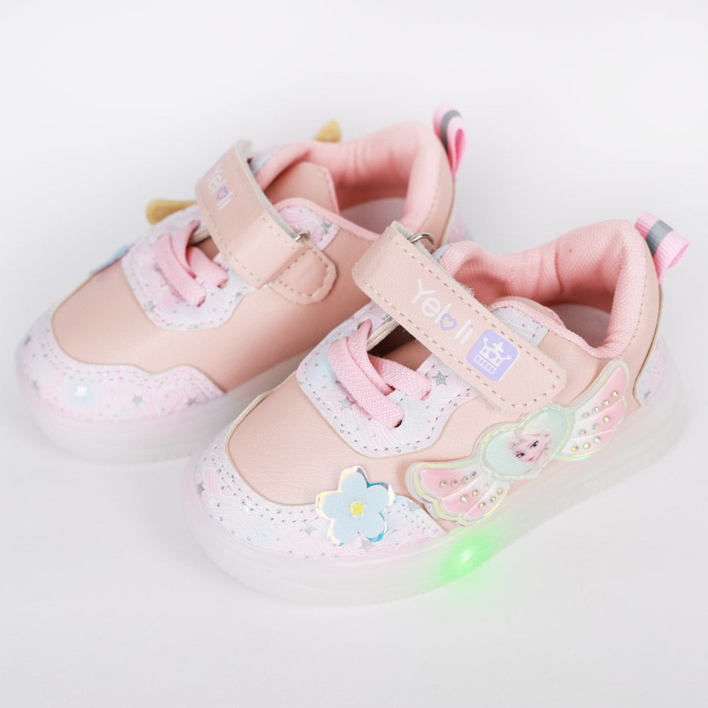 Pink Star Printed Sneakers With LED Light-Up