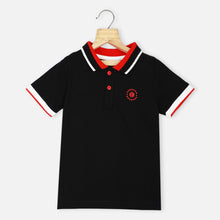 Load image into Gallery viewer, Striped Polo Collar T-Shirt- Green, White, Blue, Red &amp; Black
