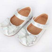 Load image into Gallery viewer, Pink &amp; Silver Bow Embellished Velcro Closure Ballerina
