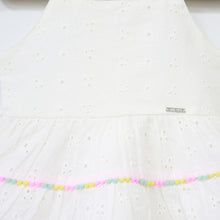 Load image into Gallery viewer, White Schiffli Embroidered Sleeveless Cotton Dress
