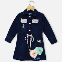 Load image into Gallery viewer, Blue Sequins Embellished Denim Dress
