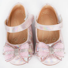 Load image into Gallery viewer, Pink &amp; Silver Bow Embellished Velcro Closure Ballerina
