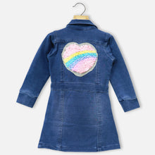 Load image into Gallery viewer, Blue Sequins Embellished Denim Dress
