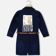 Load image into Gallery viewer, Blue Crochet Pocket Denim Dress
