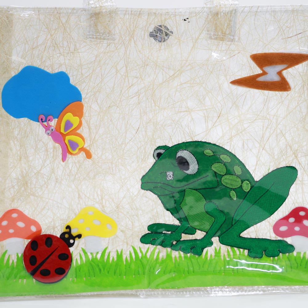 Frog Theme Transparent Plastic Tote Bag