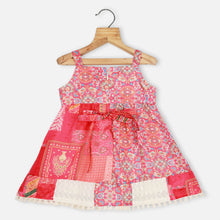 Load image into Gallery viewer, Pink &amp; Blue Smocked Sleeveless Dress
