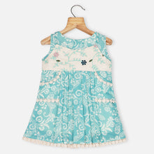 Load image into Gallery viewer, Pink &amp; Blue Floral Printed Pleated Dress
