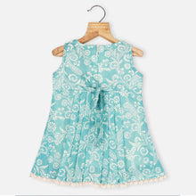 Load image into Gallery viewer, Pink &amp; Blue Floral Printed Pleated Dress
