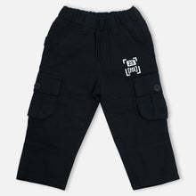 Load image into Gallery viewer, Black Elasticated Waist Cargo Pant
