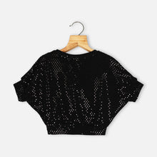Load image into Gallery viewer, Black &amp; White Sequined Crop Top
