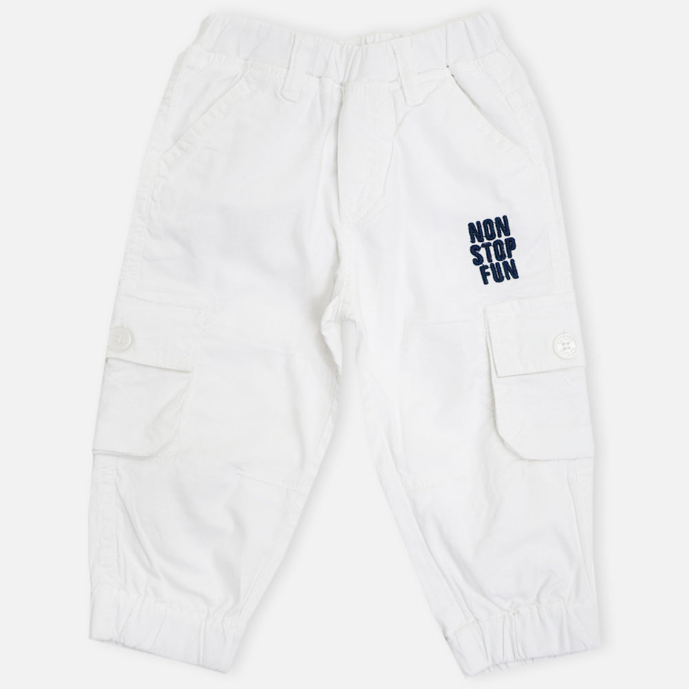 White Cargo Joggers Pant