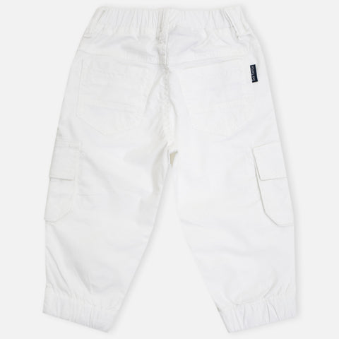 White Cargo Joggers Pant