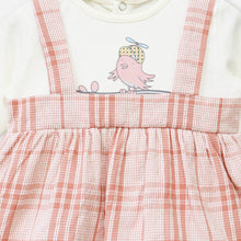 Load image into Gallery viewer, Peach Plaid Checked Full Sleeves Dress
