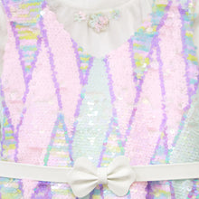 Load image into Gallery viewer, Pink Sequins Party Dress With White Velvet Top
