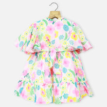 Load image into Gallery viewer, White Floral Printed Bell Sleeves Dress
