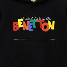 Load image into Gallery viewer, Black Benetton Printed Hooded Sweatshirt
