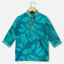 Load image into Gallery viewer, Blue Abstract Printed Kurta With Ivory Pajama
