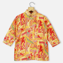 Load image into Gallery viewer, Yellow Abstract Printed Kurta With Beige Pajama
