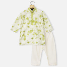 Load image into Gallery viewer, Green Sequins Embroidered Kurta With Beige Pajama
