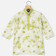 Load image into Gallery viewer, Green Sequins Embroidered Kurta With Beige Pajama
