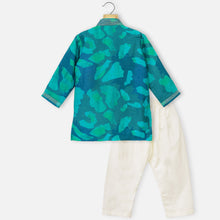 Load image into Gallery viewer, Blue Abstract Printed Kurta With Ivory Pajama
