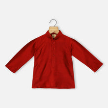 Load image into Gallery viewer, Red Patola Printed Nehru Jacket With Maroon Kurta With Dhoti

