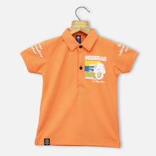 Load image into Gallery viewer, Orange Back Graphic Printed Polo T-Shirt
