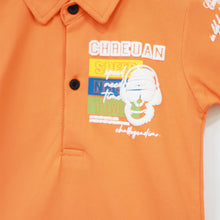 Load image into Gallery viewer, Orange Back Graphic Printed Polo T-Shirt
