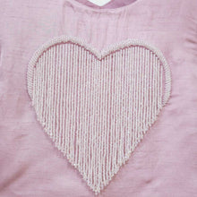 Load image into Gallery viewer, Pink Heart Embroidered Crop Top With Palazzo
