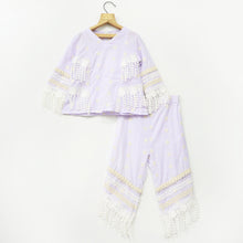 Load image into Gallery viewer, Lavender Cotton Top With Pant Co-Ord Set
