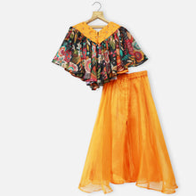 Load image into Gallery viewer, Tropical Cape Top With Orange Palazzo
