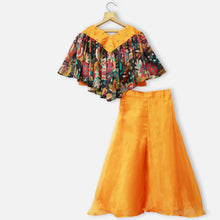 Load image into Gallery viewer, Tropical Cape Top With Orange Palazzo
