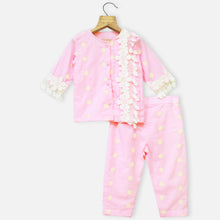 Load image into Gallery viewer, Pink Cotton Top With Pant Co-Ord Set
