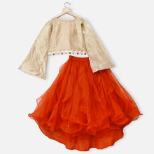 Load image into Gallery viewer, Bell Sleeves Top With Burnt Orange Skirt
