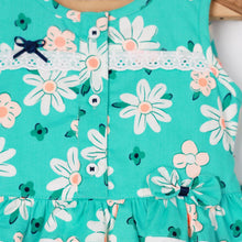 Load image into Gallery viewer, Green Floral Printed Dress With Bloomer

