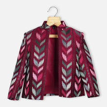 Load image into Gallery viewer, Maroon Sequins Embroidered Jacket With Kurta &amp; Pant
