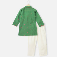 Load image into Gallery viewer, Green Linen Kurta With Pant
