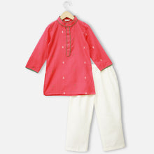 Load image into Gallery viewer, Pink Linen Kurta With Pant
