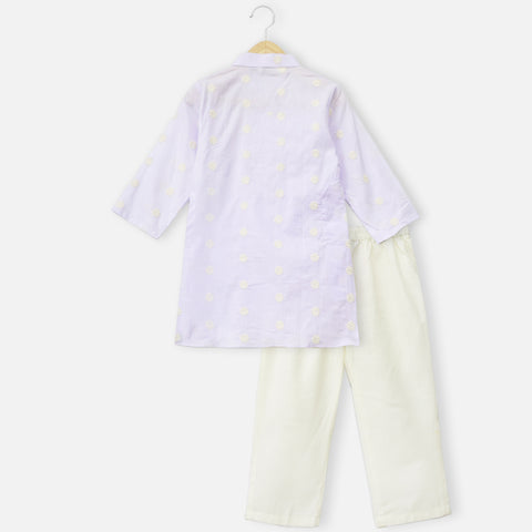 Lavender Cotton Kurta With Pant