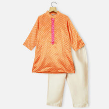 Load image into Gallery viewer, Orange Bandhani Kurta With Pant
