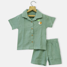 Load image into Gallery viewer, Green Half Sleeves Musline night suit
