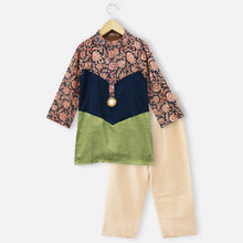 Load image into Gallery viewer, Blue Kalamkari Kurta With Pajama
