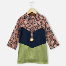 Load image into Gallery viewer, Blue Kalamkari Kurta With Pajama
