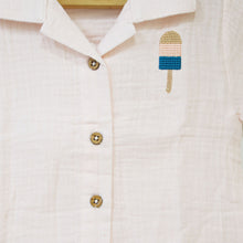 Load image into Gallery viewer, Peach Half Sleeves Muslin Night Suit

