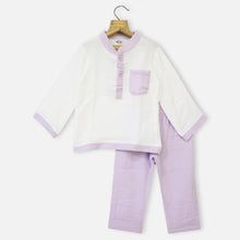 Load image into Gallery viewer, Lavender Full Sleeves Muslin Night Suit
