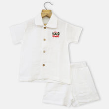 Load image into Gallery viewer, White Half Sleeves Muslin Night Suit
