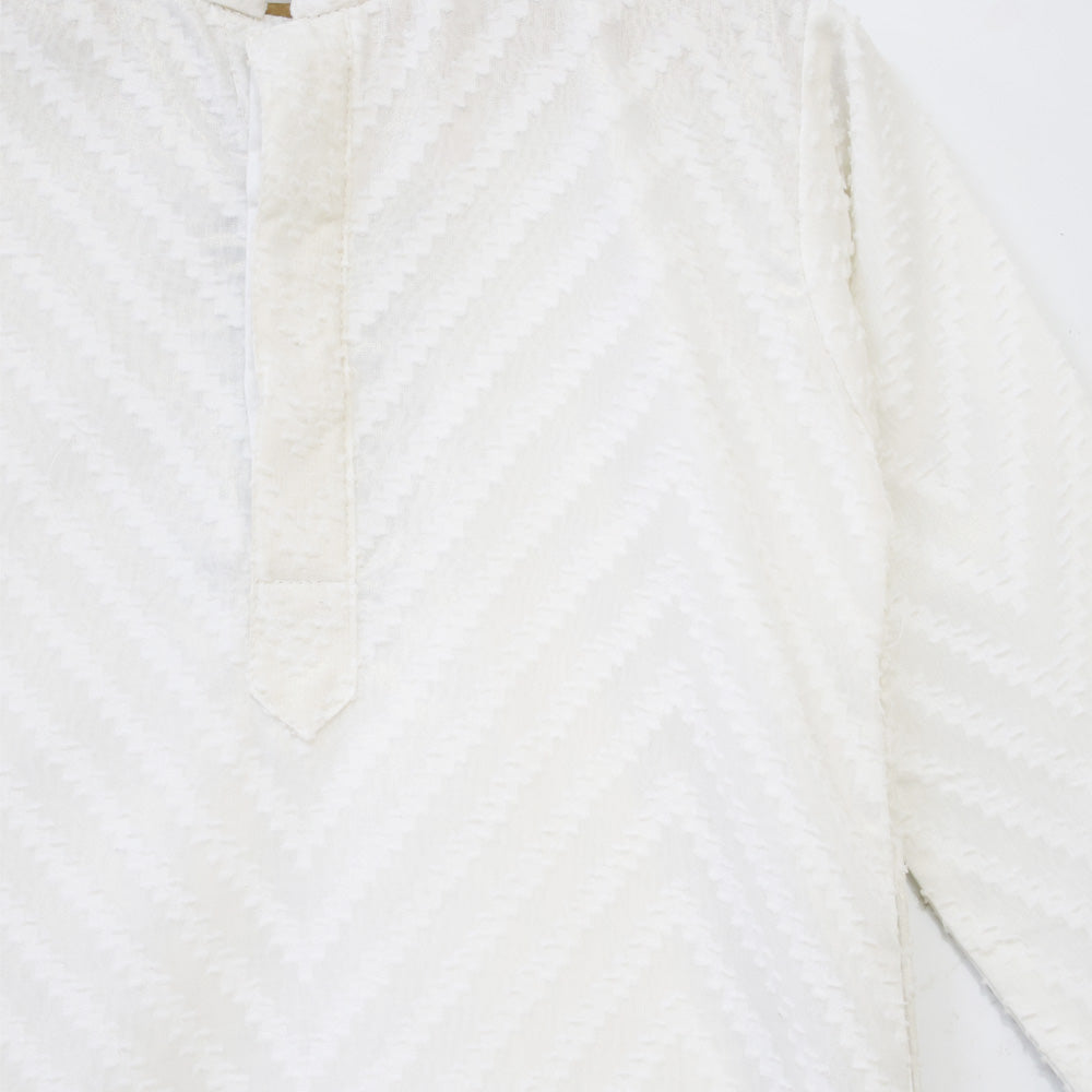 White Striped Kurta With Pajama