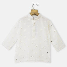 Load image into Gallery viewer, White Mirror Embroidered Kurta With Pajama
