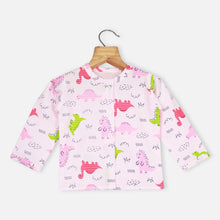 Load image into Gallery viewer, Pink Dino Theme Full Sleeves Dino Night Suit
